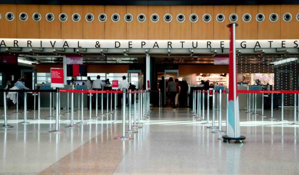 Arrival & Departure Gates in an airport terminal.