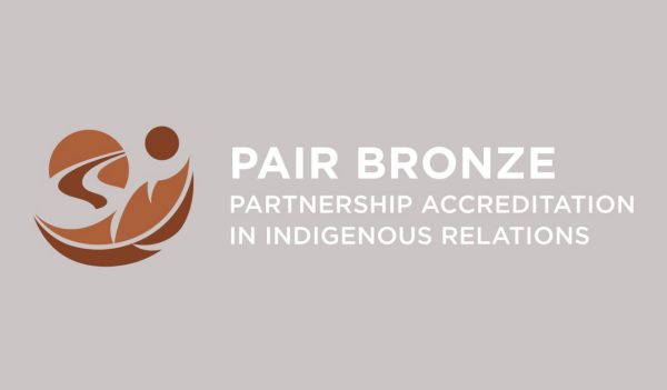 Logo with text Pair Bronze Partnership Accreditation in Indigenous Relations