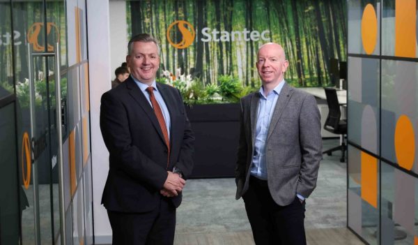 Simon Dickson, Operations Director, Stantec stood next to David Wright, Director, CBRE, in an office